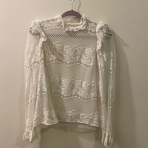 Lace white top